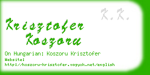 krisztofer koszoru business card